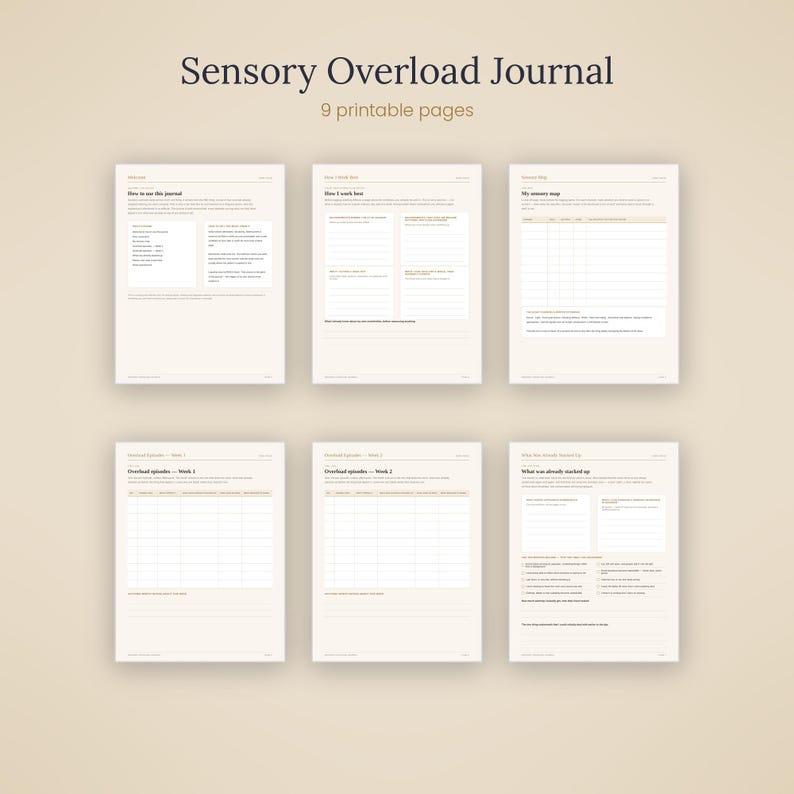 ADHD Sensory Overload Journal Printable, Sensory Processing Tracker, Overstimulation Log, Neurodivergent Planner image 5