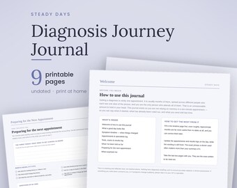 Diário de Sintomas Não Diagnosticados (para imprimir), Rastreador da Jornada do Diagnóstico, Registro de Consultas Médicas e Resultados de Exames, Planejador de Apoio a Pessoas com Doenças Crônicas