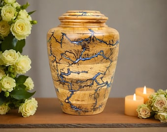 Wooden Cremation Urn for Human Ashes Adult Male & Female, Wooden Urn for Ashes, Funeral Urn, Burial Urn, Large Urn