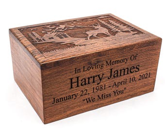 Wooden Cremation Urn, Personalized Urns for Ashes, Rosewood Cremation Urn, Urns for Human Ashes, Funeral Ashes Urn, Handcrafted Memorial