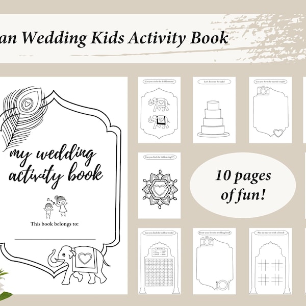 Indian wedding kids activity book coloring pages activities for children gift activities desi ceremony game booklet fun unique gifts games