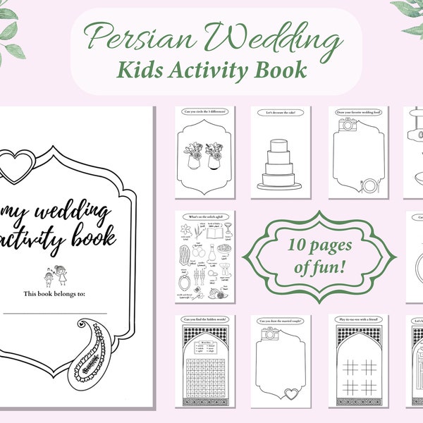 persian wedding kids activity book coloring pages activities for children gift activities sofreh aghd game booklet fun unique gifts games