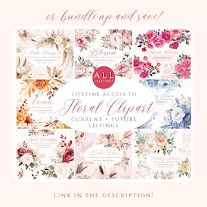 Watercolor Birth Month Flower Clipart Bundle: DIY Floral PNG (Digital Download) image 8