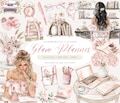 Glam Planner Clipart, Boho Chic Planner Girl Clipart Bundle, Blush Journaling Clipart, Planner PNG, Scrapbooking Clipart, Bookworm Clipart product logo
