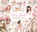 Watercolor Fairy Clipart, Pink Fairy PNG, Fairy Garden, Mushroom Clipart, Unicorn, Bunny, Deer, Floral Clipart, Magical Fairy Nusery Clipart product logo
