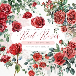 Clipart di rose rosse dell'acquerello, bouquet di rose rosse, rose marroni, rosa vino PNG, clipart floreale, bouquet floreale, petali di rosa, clipart di matrimonio