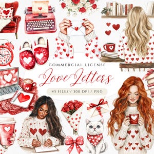 Paquete de imágenes prediseñadas del día de San Valentín, imágenes prediseñadas de planificador de San Valentín, PNG de San Valentín, imágenes prediseñadas de amante de los libros, feliz día de San Valentín, día del amor, pegatinas de San Valentín
