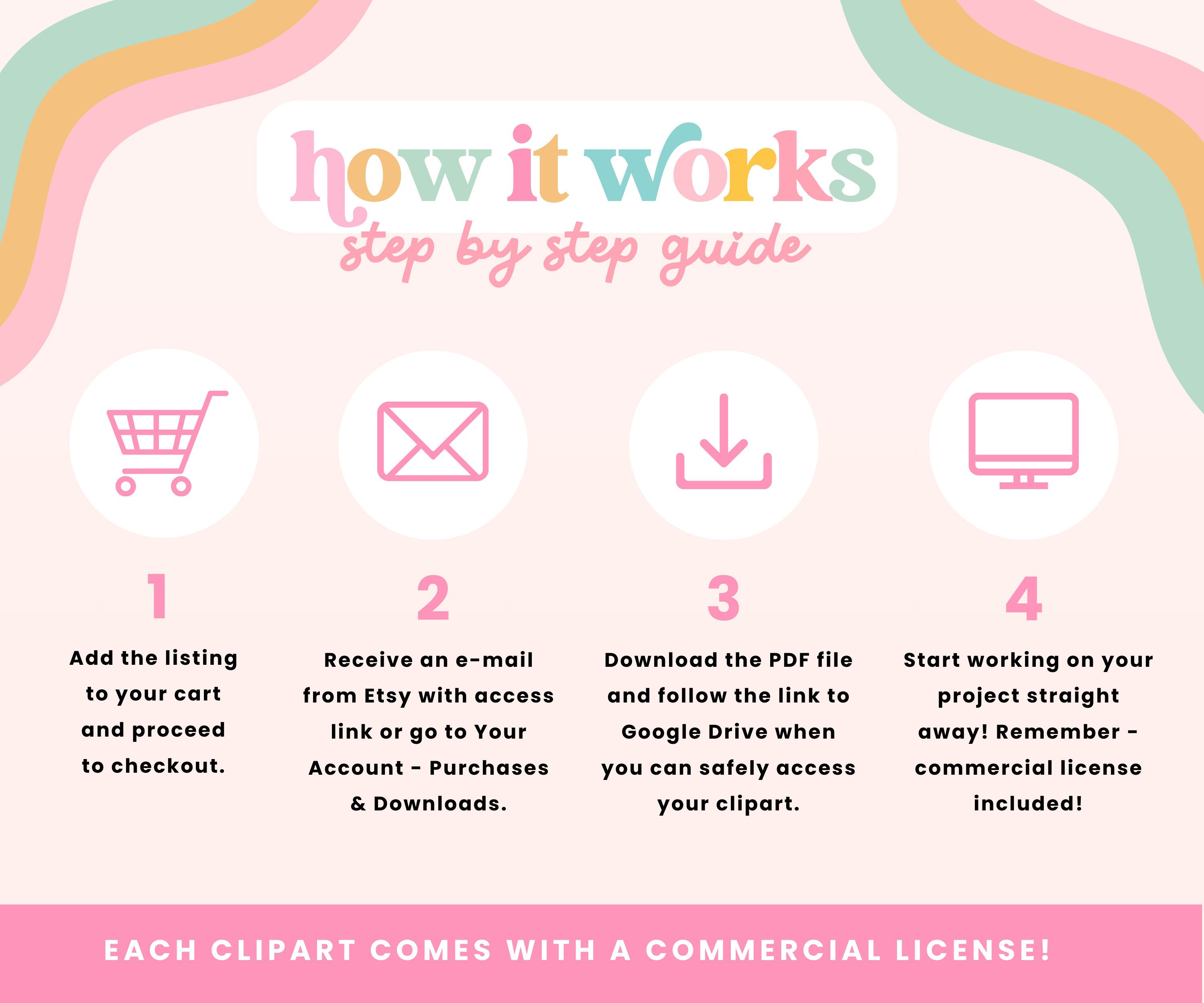 Pink Unicorn Clipart Set: Watercolor Rainbow Unicorns, Castle (PNG ...