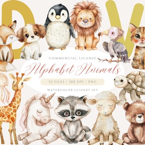 Imágenes prediseñadas del alfabeto de animales bebés, imágenes prediseñadas de letras del alfabeto, animales de la A a la Z, imágenes prediseñadas de vivero, imágenes prediseñadas de animales lindos, alfabeto PNG, imágenes prediseñadas del bosque