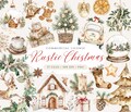 Rustic Christmas Clipart Bundle, Watercolor Christmas Ornaments Clipart, Cozy Christmas PNG, Boho Christmas Wreath, Christmas Tree Clip Art