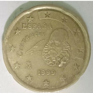 Spain 20 Euro Cent 1999 Error Coin rare unique extra metal collectable rarest