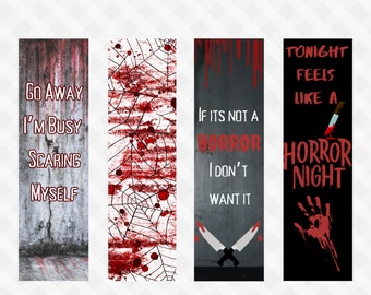 Bookmark Horror PrintableBookmark Boo Basket Spooky Digital Download PDF Thriller Printable Bookmarks Halloween Book Club Bookmarks Gift