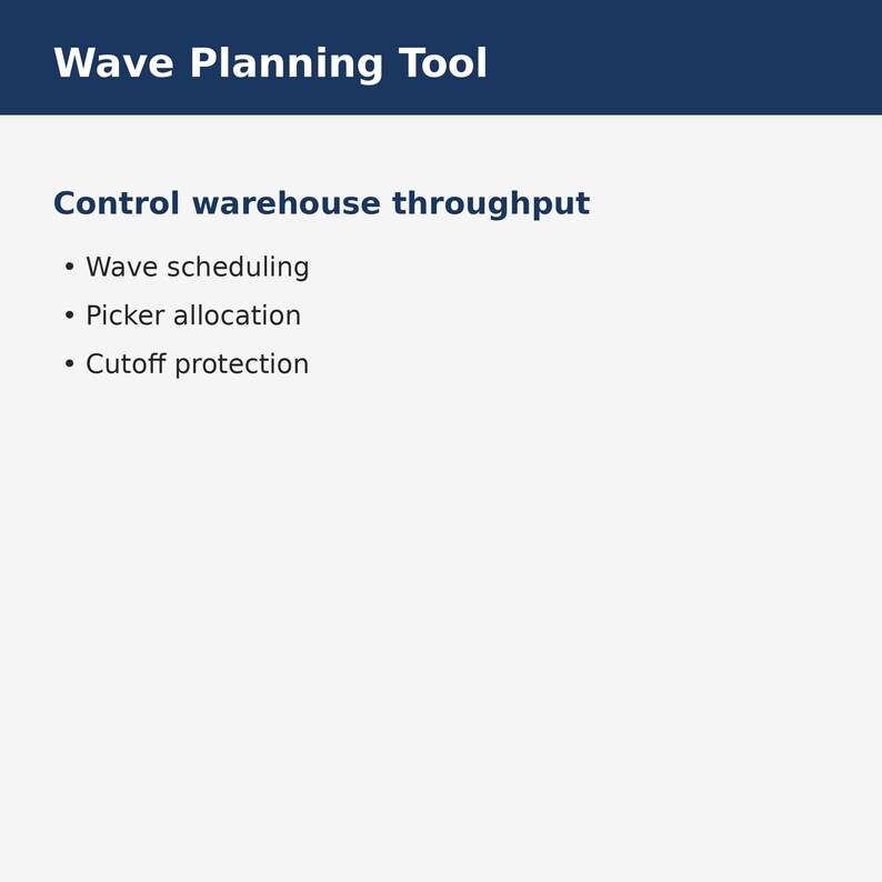 Wave Scheduling Computer Example Warehouse Operations Toolkit Excel Bundle Labor Planning Wave Planning ...