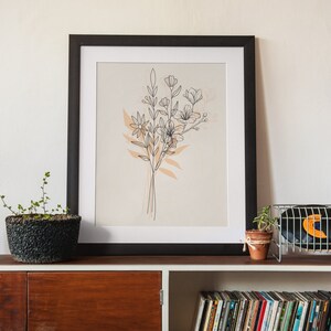 Flower Line Art Print, Flower decoration poster, Flower market print, Art design, Floral design, Digital download