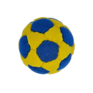 Footbag ( hacky sack bag ) 32 panels yellow / blue ref. 429