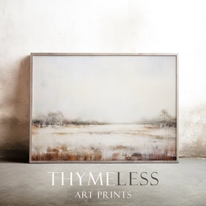 Winter horizon, Oil painting, Vintage inspired, Digital art print, printable, download, large wall art, abstract, impressionist, winter