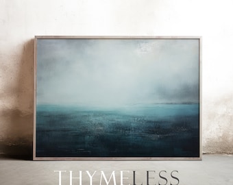 Deep blue, Oil painting, Vintage inspired, Digital art print, printable, download, large wall art, abstract, impressionist, coastal