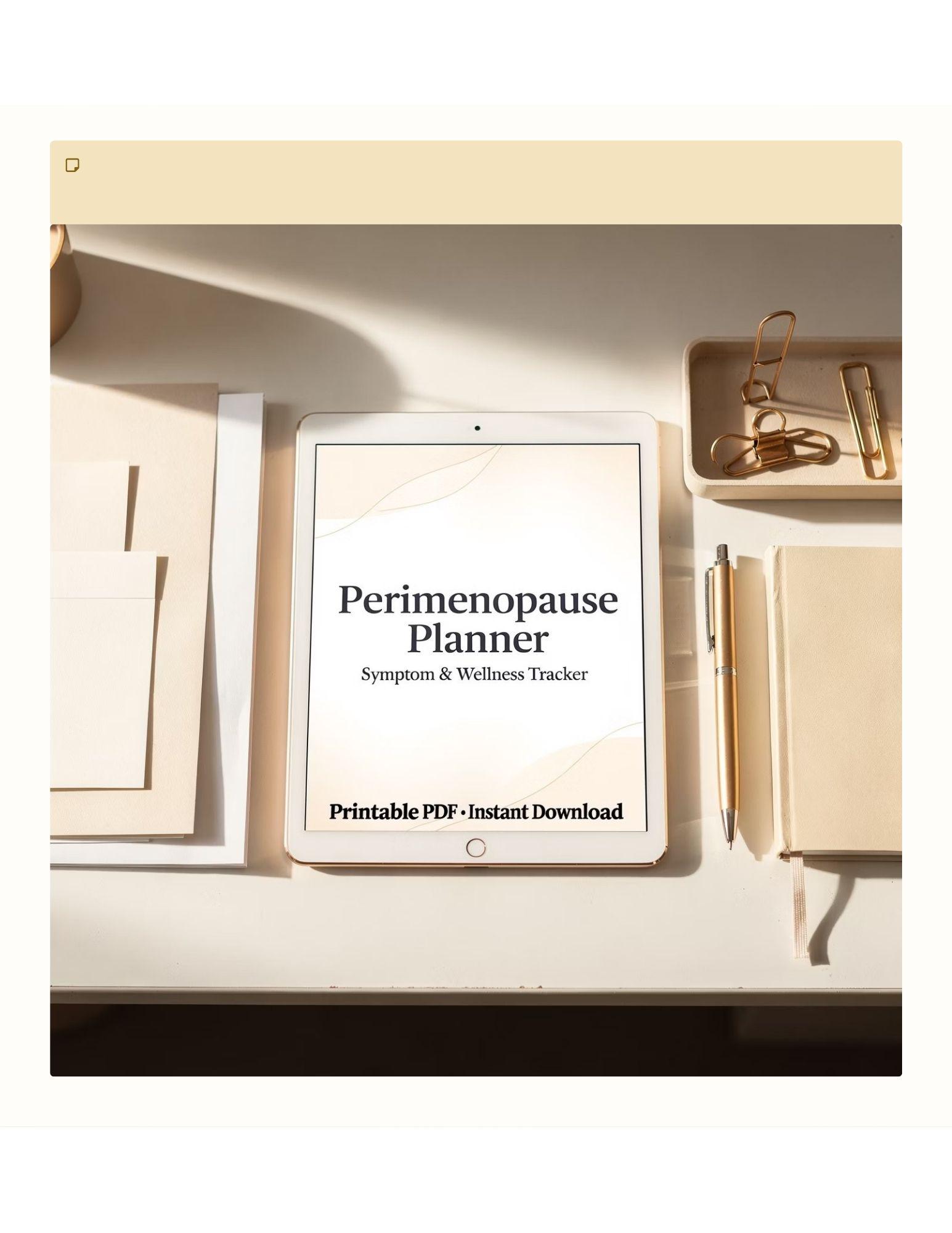 Perimenopause Planner Printable PDF | Symptom Tracker | Menopause ...