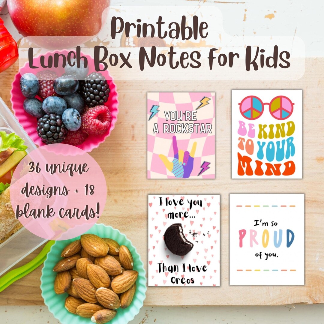 Lunch Box Notes for Kids 36 Unique and Motivational School - Etsy