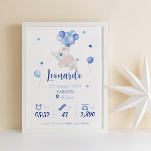 QUADRETTO NASCITA - idea regalo neonato - PDF digitale o cornice con stampa