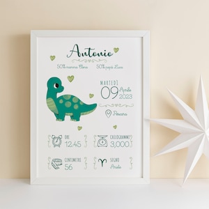 QUADRETTO NASCITA - idea regalo neonato - PDF digitale o cornice con stampa