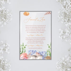 Faire-part de mariage en plexiglas transparent