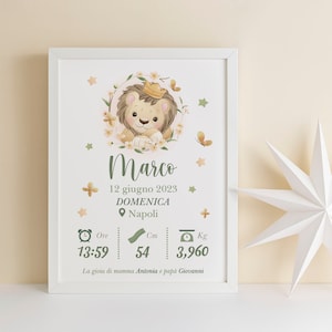 QUADRETTO NASCITA - idea regalo neonato - PDF digitale o cornice con stampa