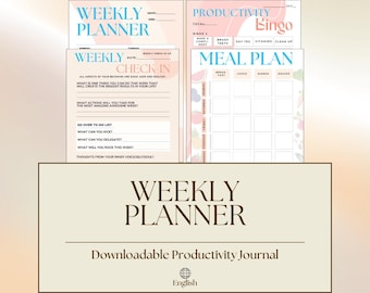Weekly Planner | Soft Pastel Spring Weekly Journal | Undated Digital PDF | A4 A5 Printable | PDF Weekly Organizer | Soulwork Collection