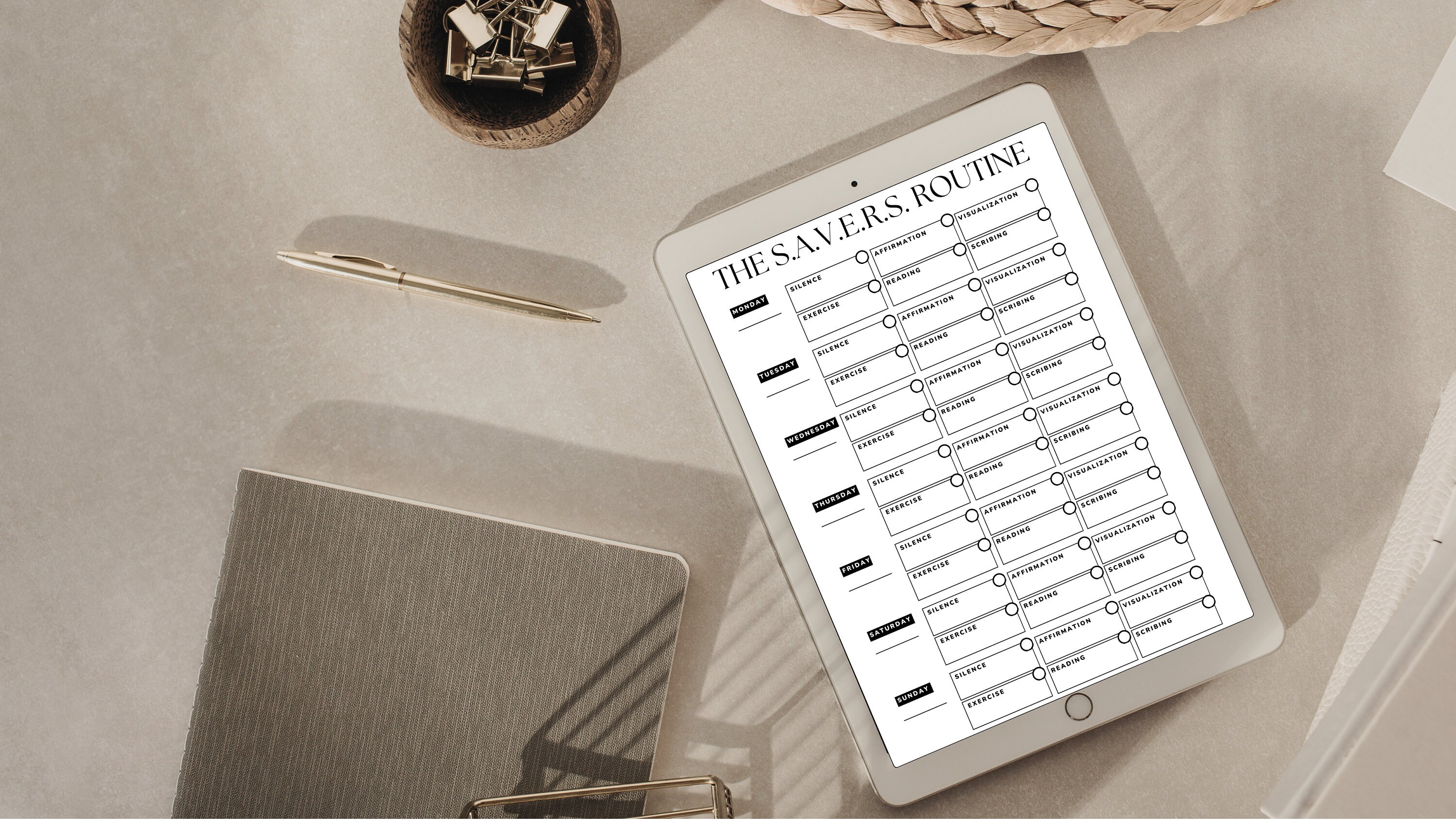 Miracle Morning Journal Printable, Tracker Morning Habit Journal, SAVERS Journal Print, Healthy ...