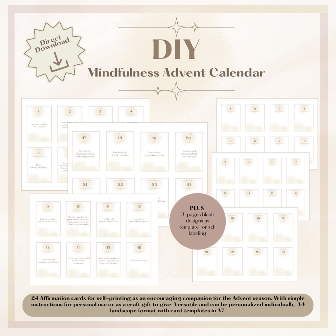 DIY Printable Christmas Advent Calendar Christmas Countdown Calendar