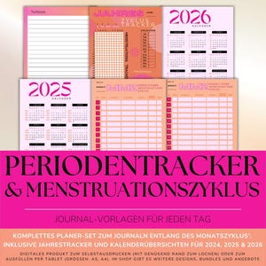 Afdrukbare periodetracker Periodelogboekperiode 2025 Kalenderperiodeplanner Cyclustracker Symptoomtracker | PDF-DIRECT DOWNLOADEN