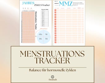 Cyclus- en menstruatiecyclus-tracker – Pastel lentedesign | Printbaar dagboek voor het bijhouden van stemming en ovulatie | PDF-download in A4- en A5-formaat