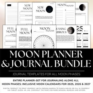 2025 Moon Journal / Moon Planner / Moon Phase Planner Download / Moon Workbook / Full Moon Ritual / Moon Manifestation / Law of Attraction