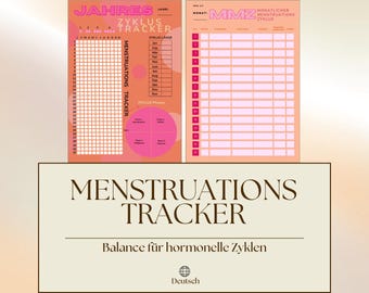 Cyclus- en hormoonbalansplanner – Roze/Oranje | Menstruatiedagboek/stemmingsmeter | Digitale PDF | Afdrukbaar in A4 en A5