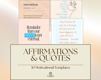 Pastel Affirmation Quotes – Editable Canva Template for Instagram & Print | JPG, PDF  | Social Media + Wall Art, Instagram Stories/ Posts