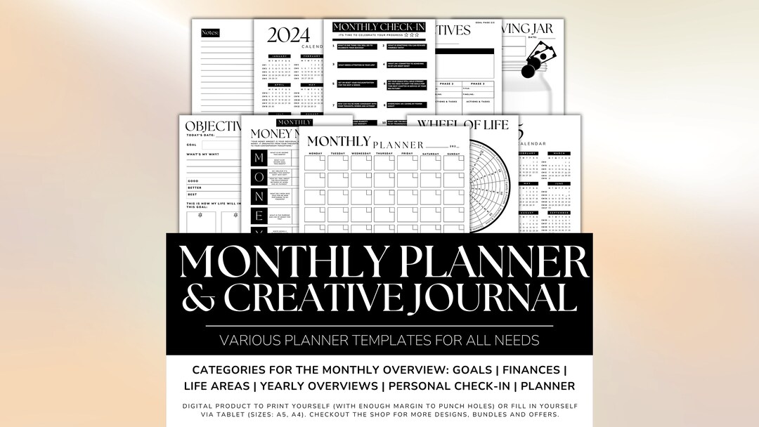 2024 Yearly Planner Bundle Printable Weekly Overview Monthly Weekly ...