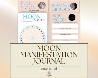 Pastel Moon Planner – Maandagboek & Manifestatiewerkboek | Printbare Maanfaserituelen | Digitale PDF