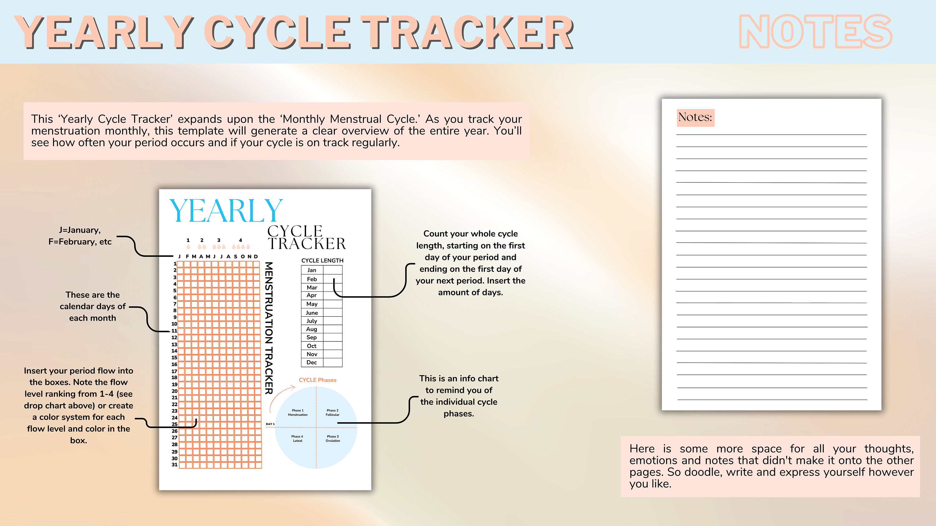 Printable Period Tracker Cycle Tracker TTC Cycle Tracker Period Tracker ...
