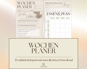 Weekplanner | Minimalistisch productiviteitsdagboek in aardetinten | Digitale PDF zonder datum | Downloadbaar om af te drukken | Soulwork-collectie