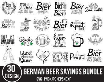 Deutsche Bier Sprüche SVG Bundle: Lustige Zitate, Prost (Digitaler Download)