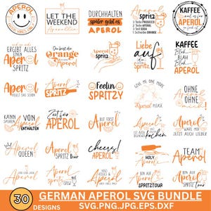 Aperol SVG Bundle - Heiliger Aperoli, Aperol Spritztour, Plotterdatei, Aperol Shirt, Alkohol, Cricut Kompatibel