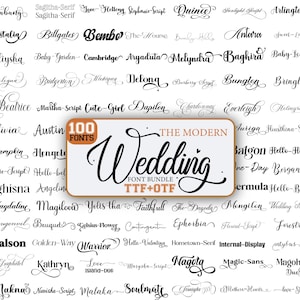Modernes Hochzeit Schriften Set: Kalligrafie, Cricut, Einladungen, Procreate, Basteln, Swirly und handgeschriebene Schriften, Instant Download.