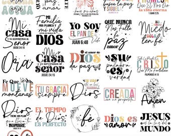 Spanish Religious Phrases SVG Bundle: Faith, Love, Hope (Digital Download)