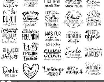 German Thank You SVG Bundle: Friendship Quotes (Digital Download)