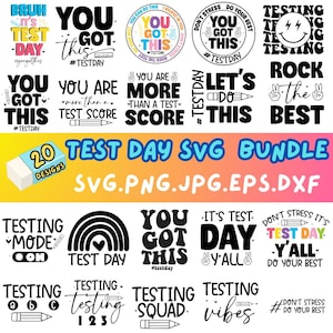 Test Day SVG Bundle: Bruh es ist Test day , Du hast das, Rock The Test, Lehrer Test Tag Shirts. Sofortdownload .