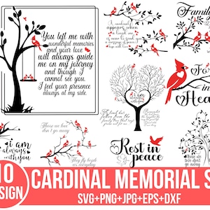 Cardinal commémoratif Svg, Svg commémoratif, Cardinal Svg, Je suis toujours avec vous svg, un cardinal apparaît svg, citations Svg, couper des fichiers Cricut, Silhouette