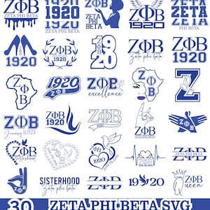 Pakiet Zeta Phi Beta SVG: ZPB Heart Dove Cut File, 1920 Sign, Sorority Graphics, Zeta PNG, Silhouette, Cricut File, Instant Download
