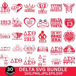 Paquete SVG Delta Sigma Theta - Diseños DST 1913, Diseños para Cricut y Silhouette,