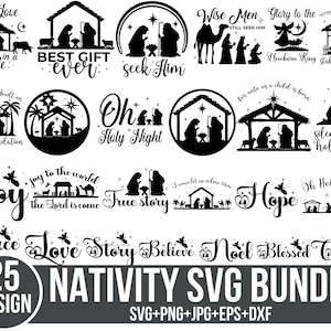Pakiet SVG Narodzenia Pańskiego, Dekoracja świąteczna svg, Dekoracja drzwi, Boże Narodzenie svg, Clipart Narodzenia Pańskiego, Święta noc svg, Pliki svg dla cricut, Sylwetka