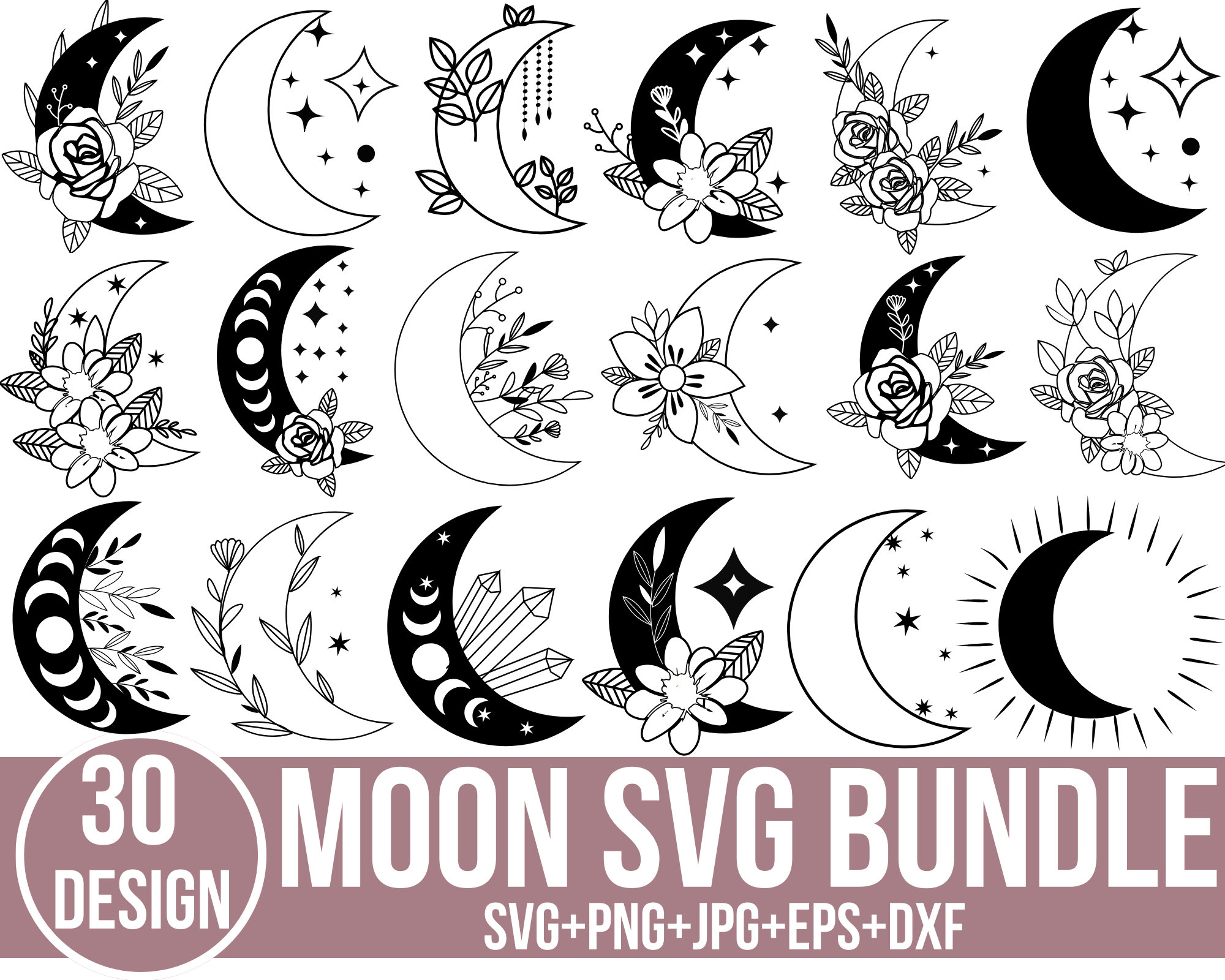 Moon And Two Stars Vector SVG Icon - SVG Repo